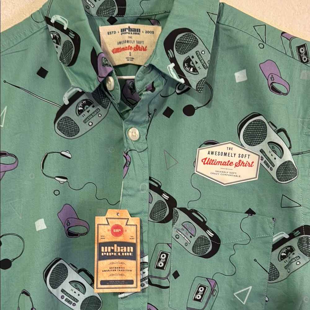 Urban Pipeline Green Casual Button Down Shirt - Picture 2 of 4